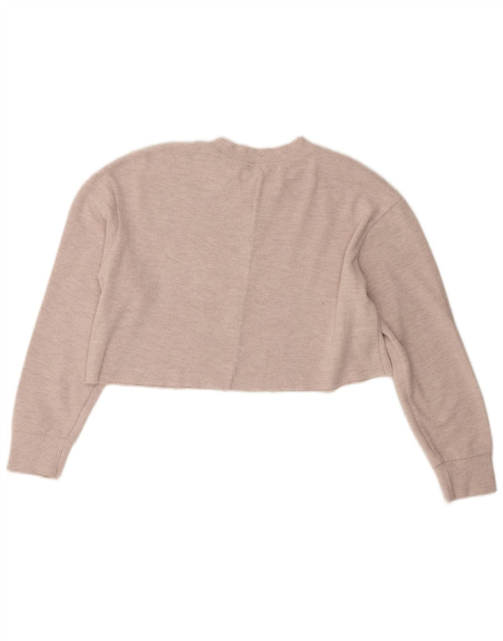 Top corto da donna Zara a maniche lunghe UK 14 Poliestere beige medio