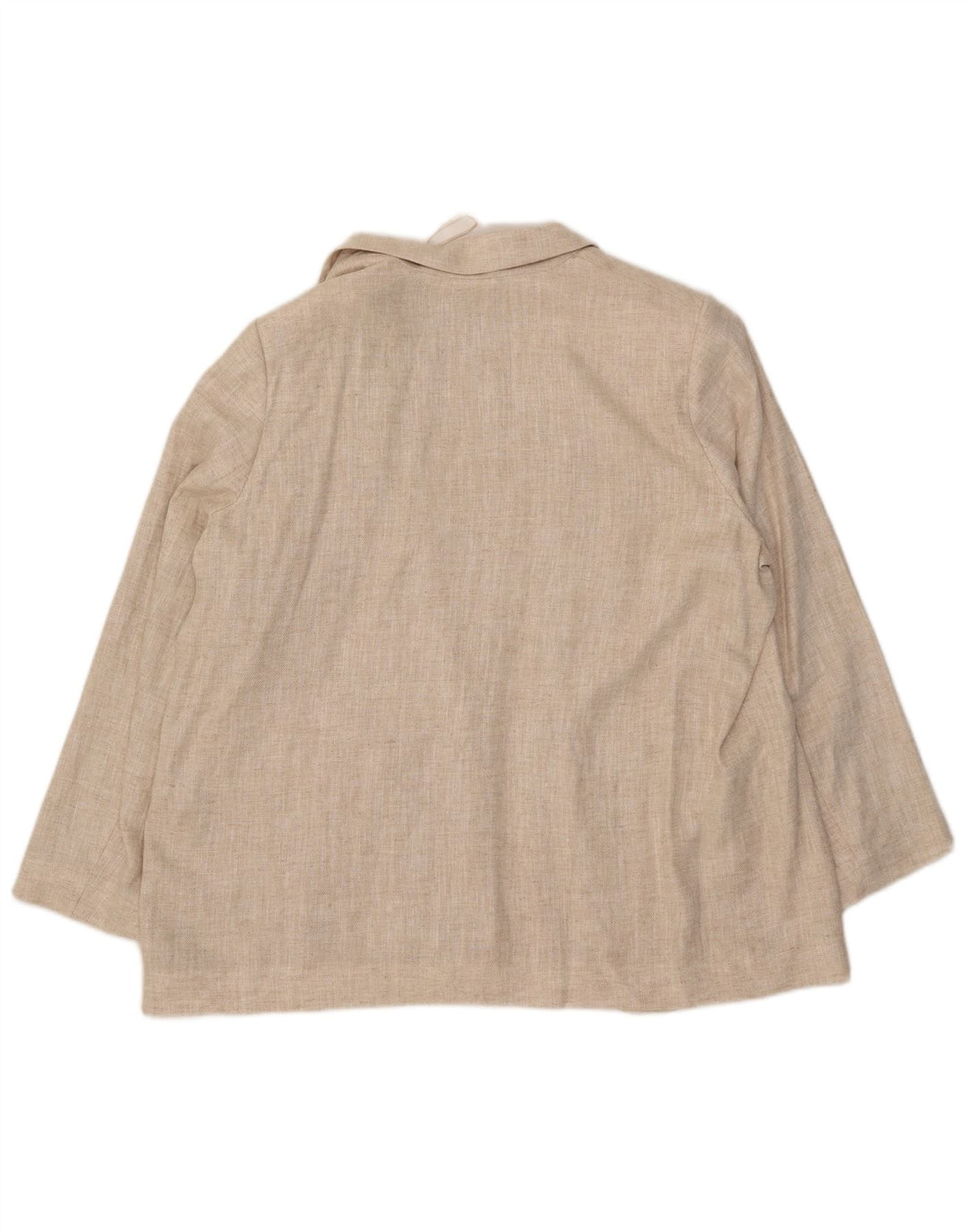 MARKS & SPENCER Giacca blazer aperta da donna UK 20 2XL Lino beige