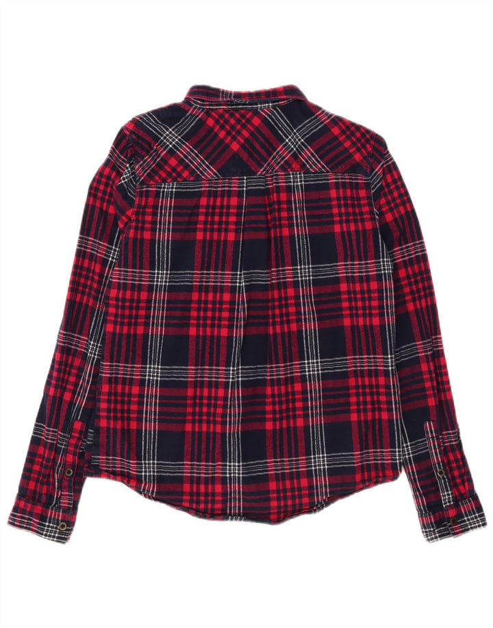 Camicia in flanella da donna Superdry UK 14 cotone a quadri rosso medio
