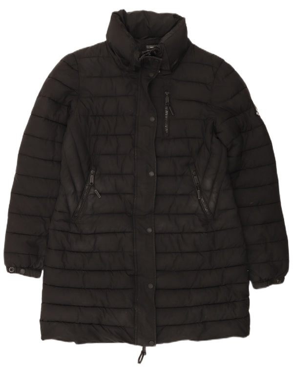 Cappotto imbottito da donna SUPERDRY UK 12 poliestere nero medio