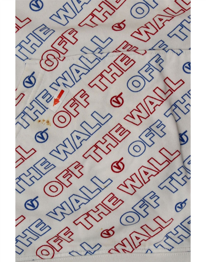 Felpa con cappuccio grafica da uomo Vans XS in cotone bianco