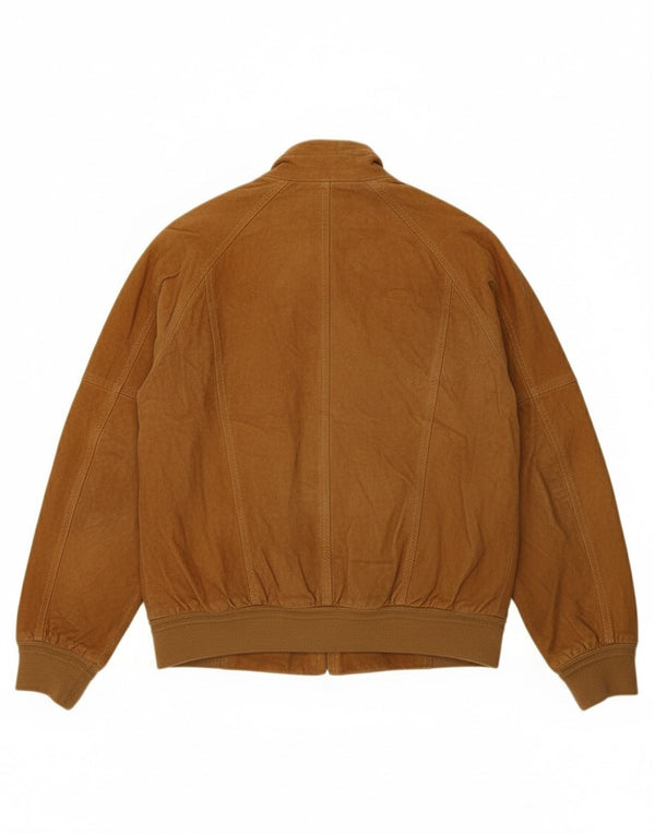 VINTAGE Mens Suede Bomber Jacket UK 36 Small Brown