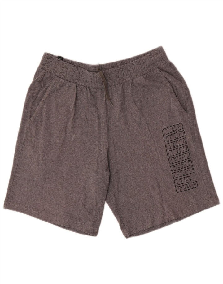 Pantaloncini sportivi grafici da uomo Puma grigio medio chiazzato