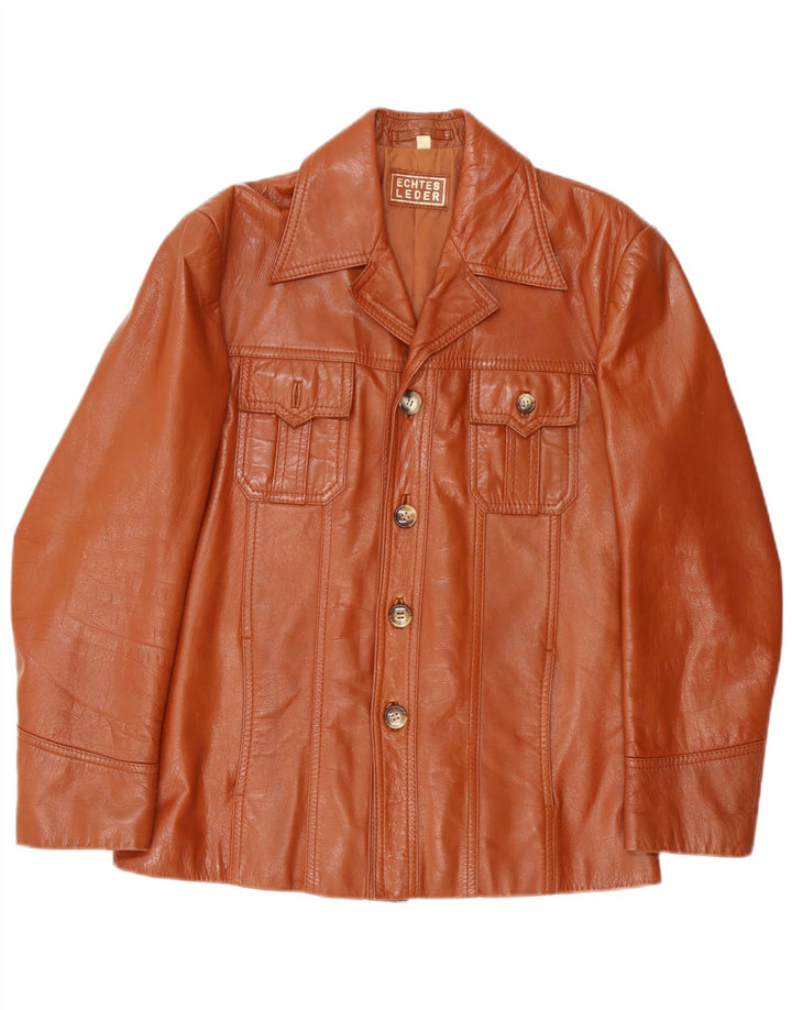 Giacca in pelle vintage da uomo UK 38 Marrone medio