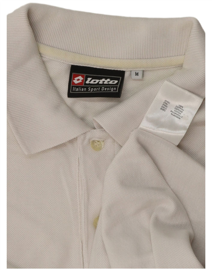 Polo da uomo Lotto in cotone bianco medio
