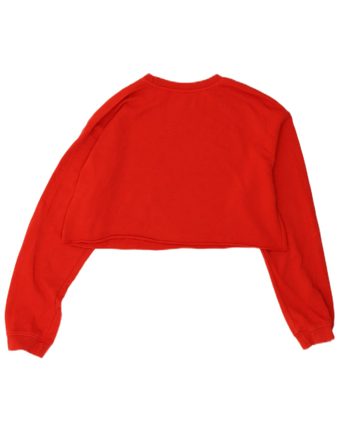 Felpa corta con grafica Zara da donna, taglia UK 14, cotone rosso medio