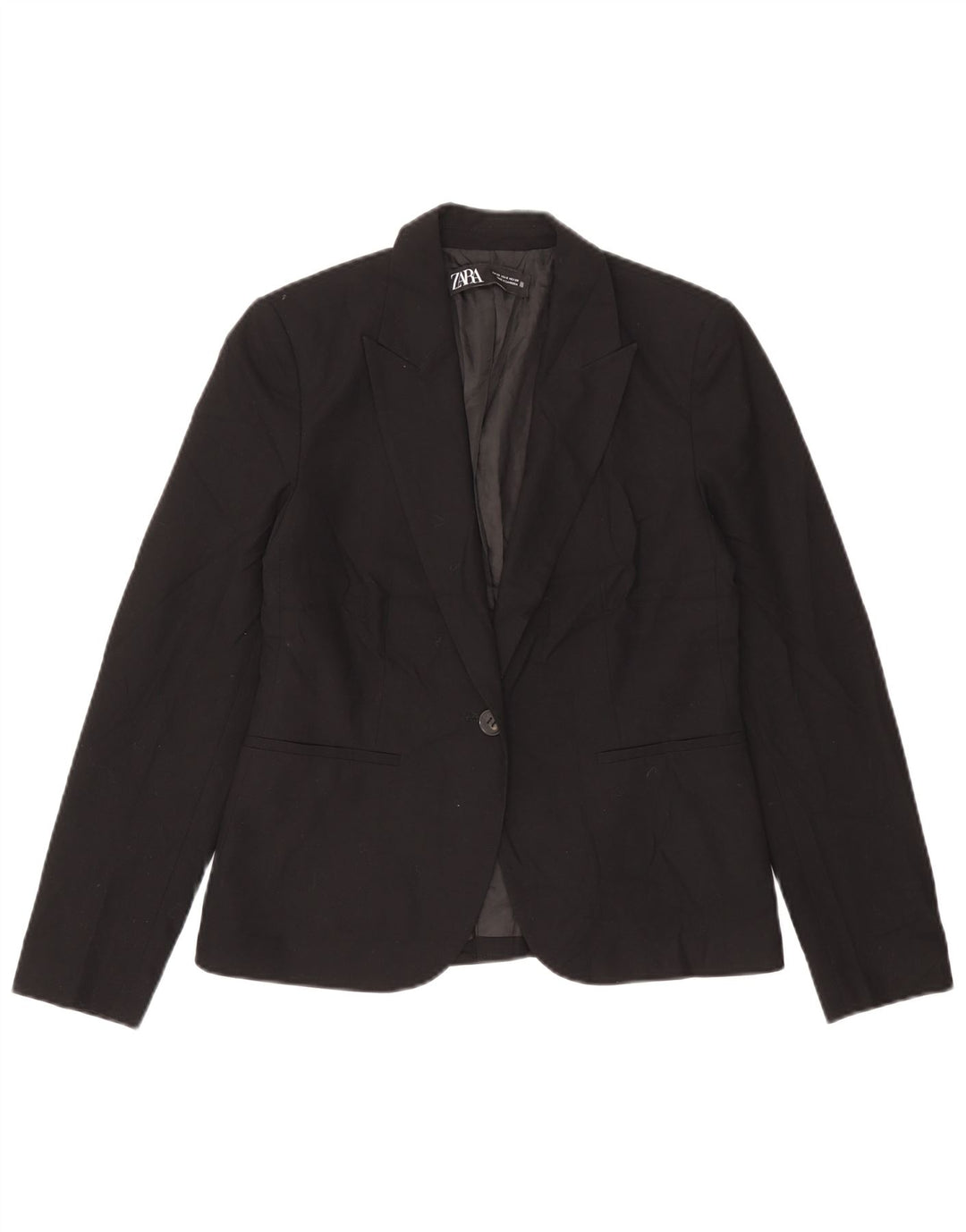 Giacca blazer a 1 bottone da donna Zara EU 38 piccola poliestere nero