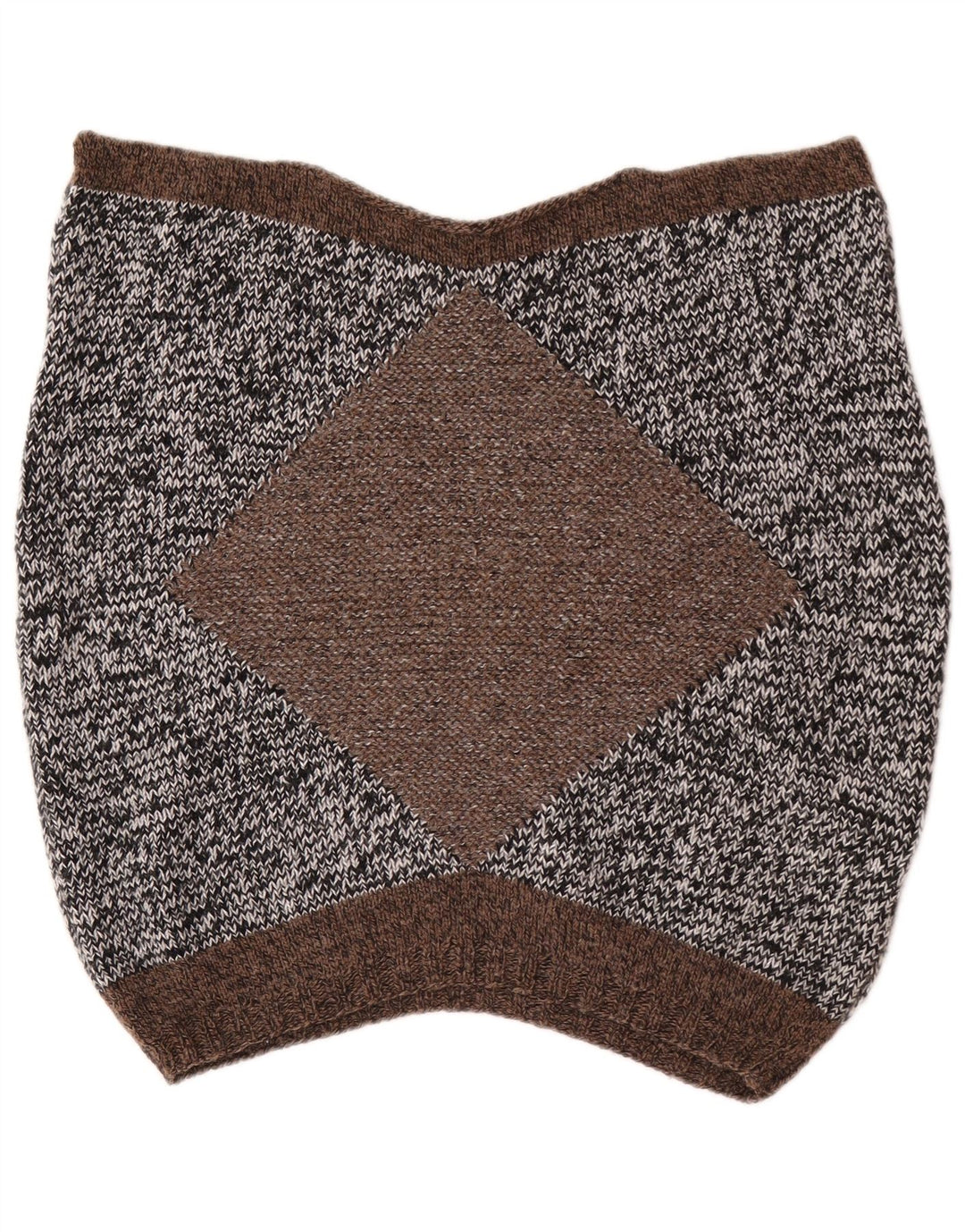 Maglione vintage da donna a maniche corte con collo a bottoni UK 14 Grigio medio