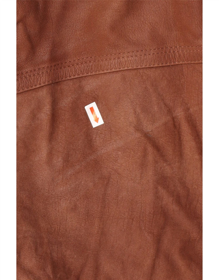 Cappotto in pelle da uomo VINTAGE IT 50 Large Marrone