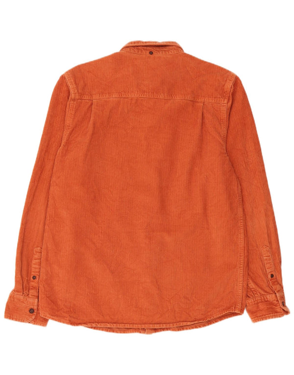 Camicia Element da uomo in velluto a coste piccola in cotone arancione