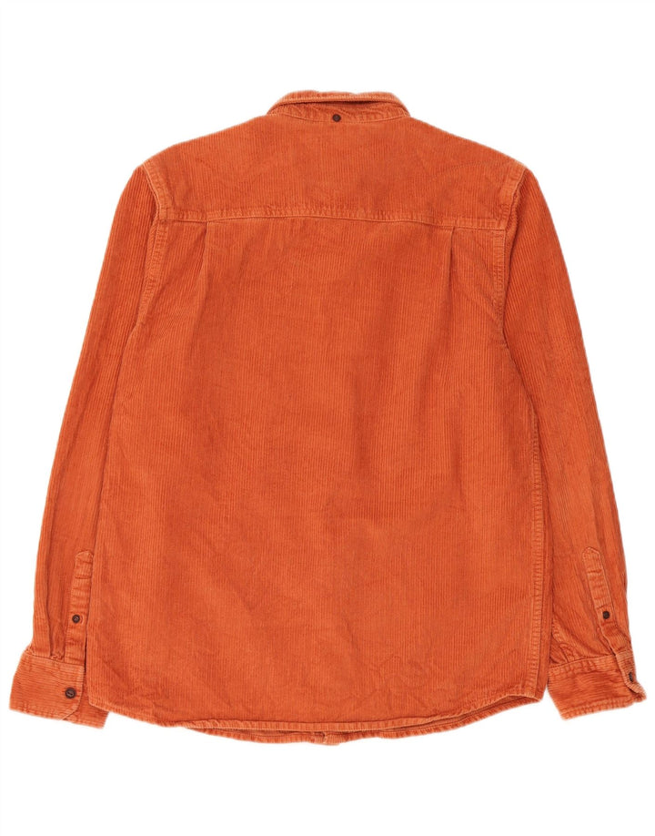 Camicia Element da uomo in velluto a coste piccola in cotone arancione