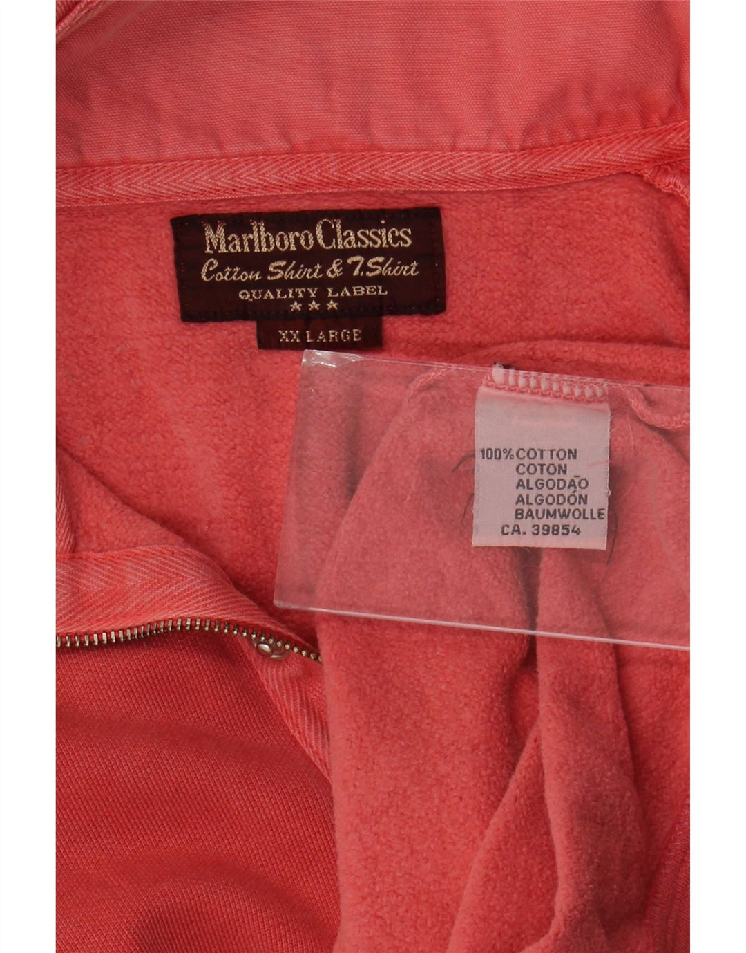Felpa da uomo con zip e collo Marlboro Classics 2XL in cotone rosso