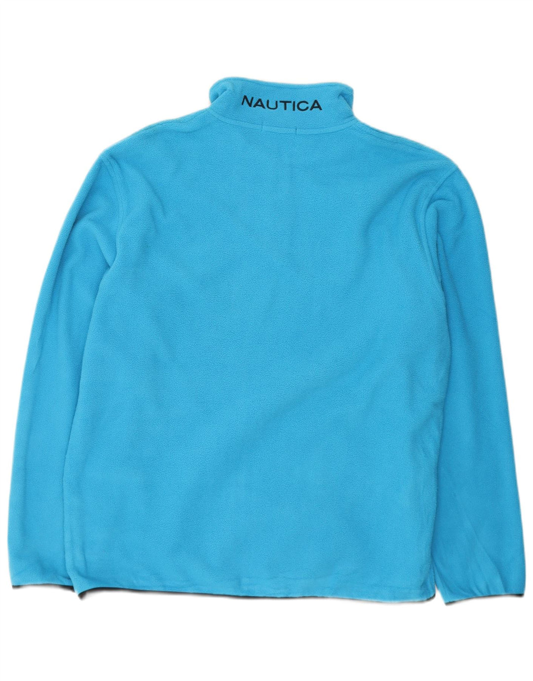 NAUTICA Mens Zip Neck Fleece Jumper XL Blue Polyester