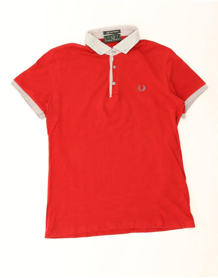 Polo da rugby da uomo Fred Perry grande rossa in cotone