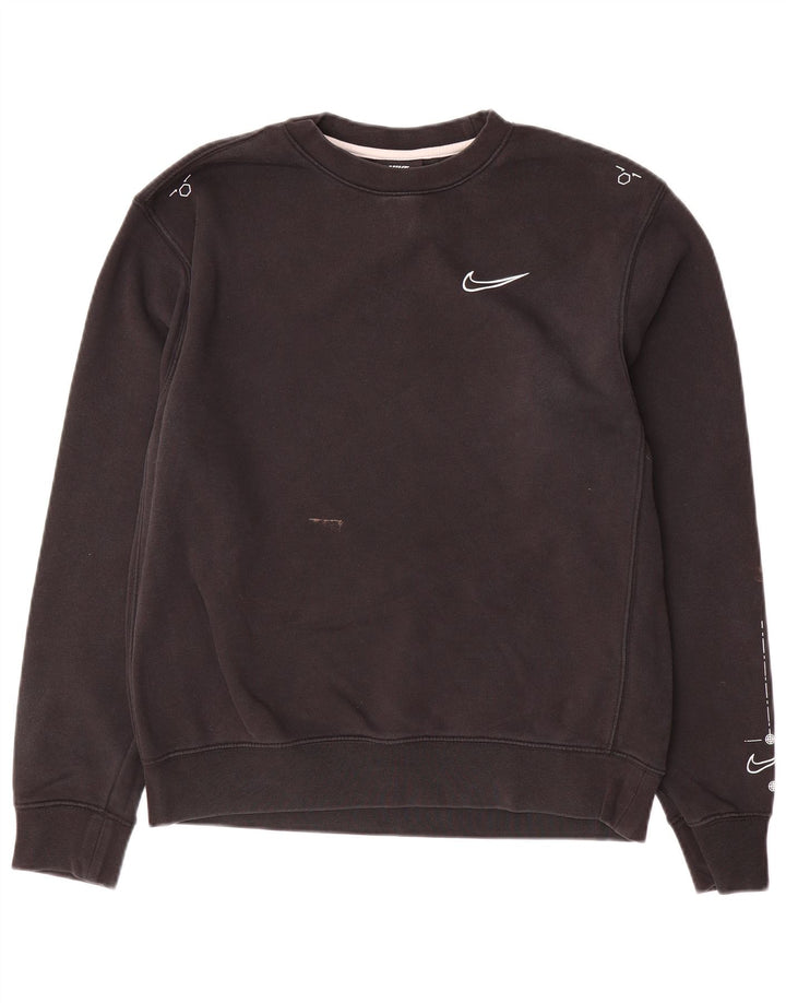 Felpa da uomo ampia NIKE, maglione piccolo in cotone nero
