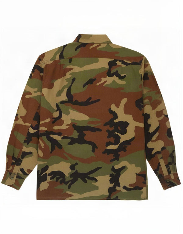 Big Hunter Mens Military Shirt Medium Multicoloured Camouflage Cotton