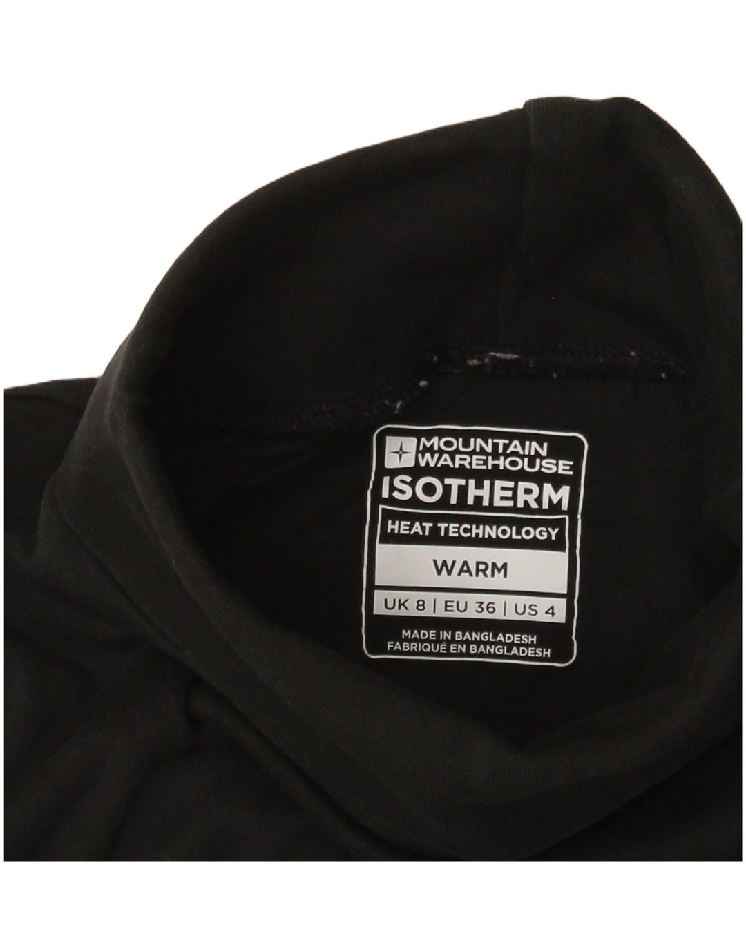 Mountain Warehouse Top da donna con collo alto a maniche lunghe UK 8 Small Nero