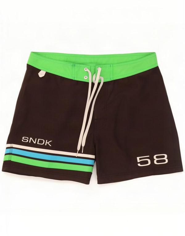 Pantaloncini da bagno grafici da uomo Sundek medio nero in poliestere color block