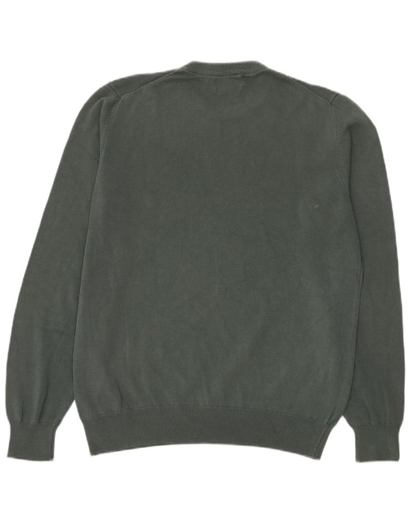 Maglione maglione girocollo da uomo Marks & Spencer in cotone verde medio