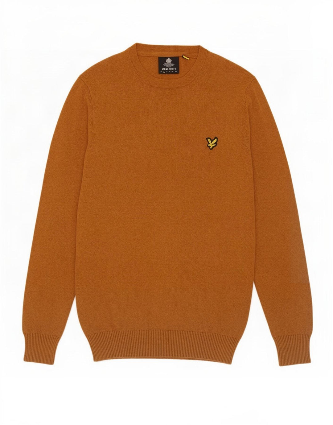 Lyle & Scott Maglione girocollo da uomo in cotone marrone piccolo