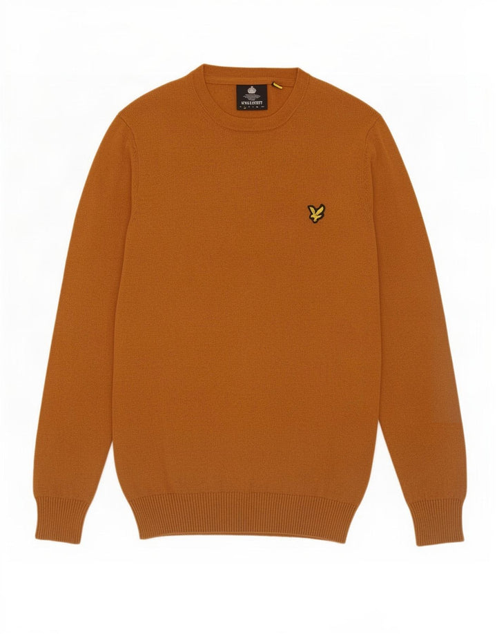 Lyle & Scott Maglione girocollo da uomo in cotone marrone piccolo
