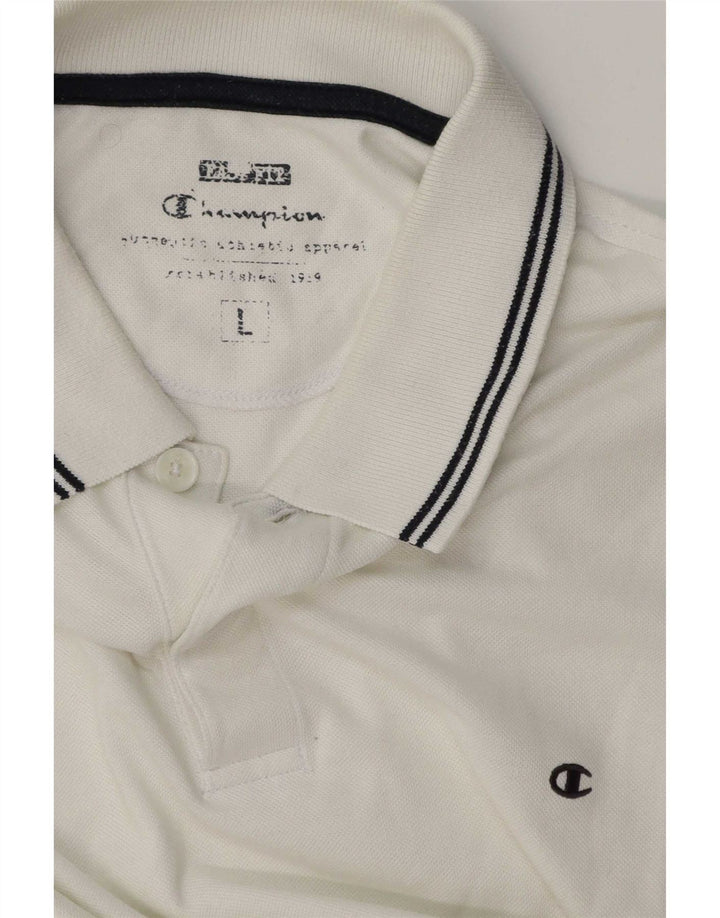 Polo da uomo Champion a righe grandi bianche