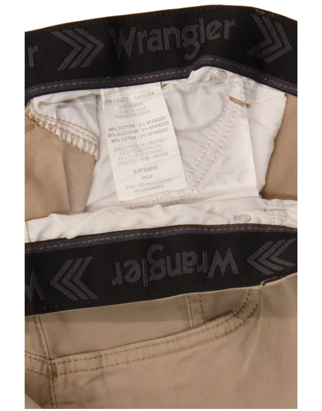 Pantaloni casual dritti da uomo WRANGLER W44 L29 cotone beige