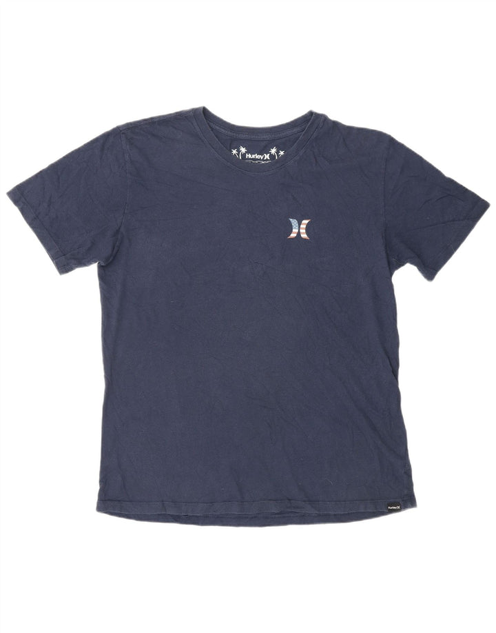 T-shirt grafica da uomo HURLEY Top in cotone medio blu navy