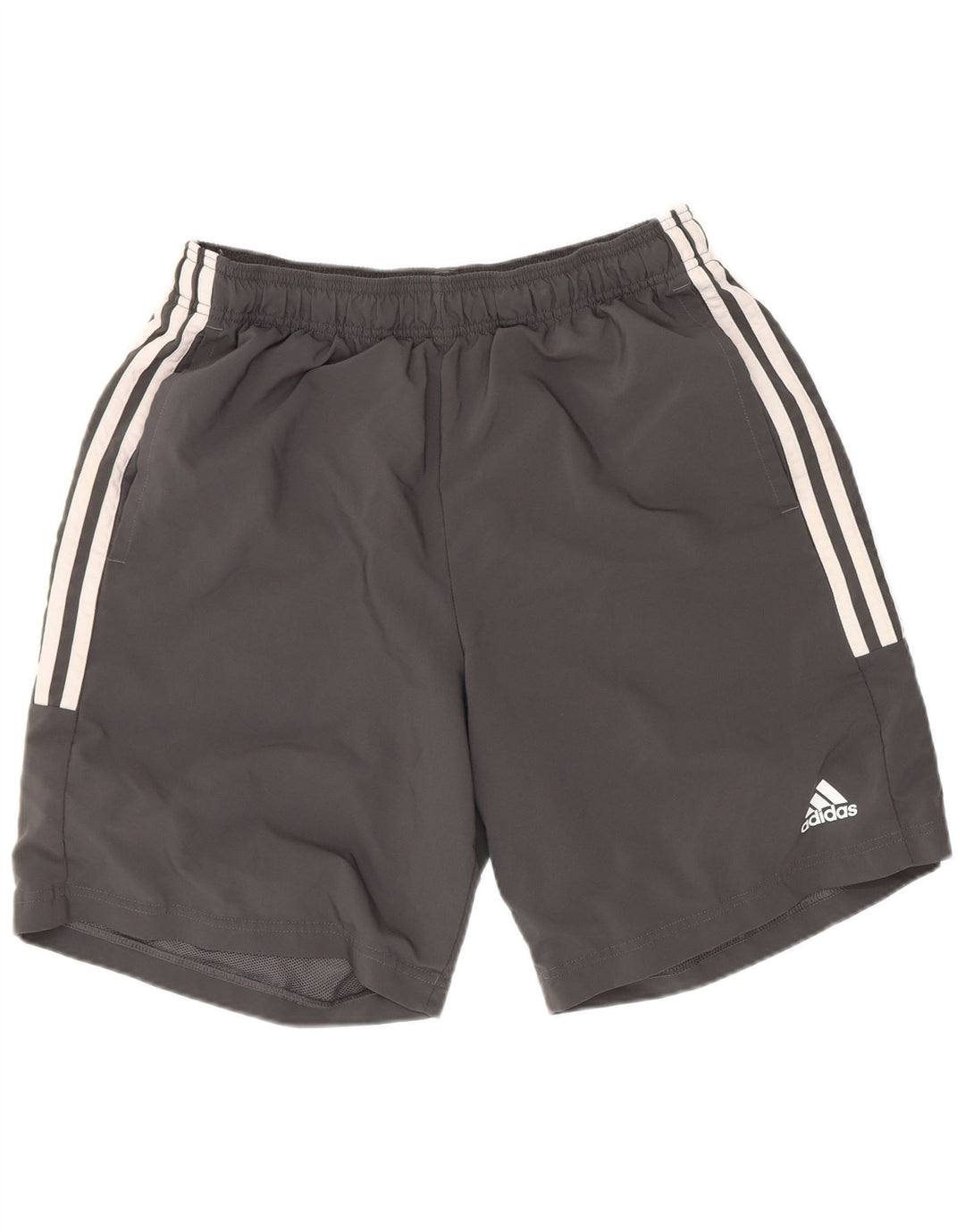 Pantaloncini sportivi Adidas da uomo in poliestere grigio medio