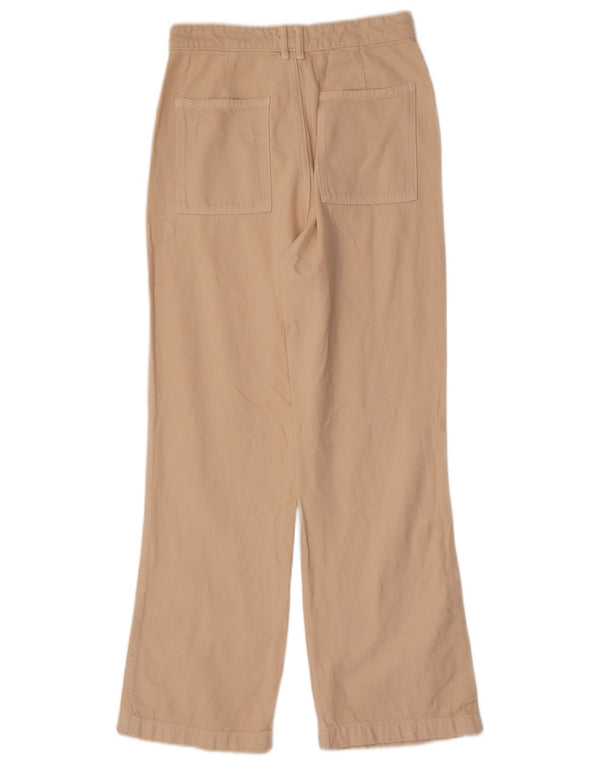Zara Womens High Waist Loose Fit Trousers Small W26 L29 Beige