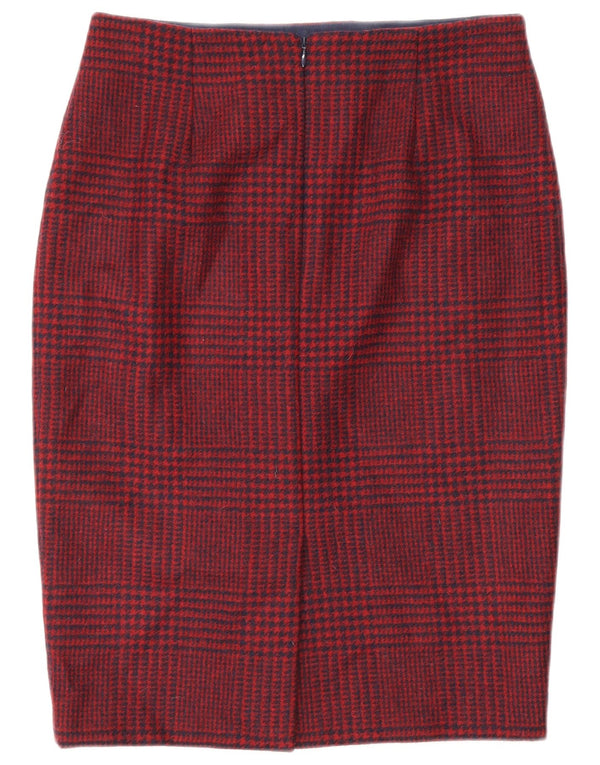 Gonna a tubino da donna Hobbs UK 10 piccola W28 lana pied de poule rossa