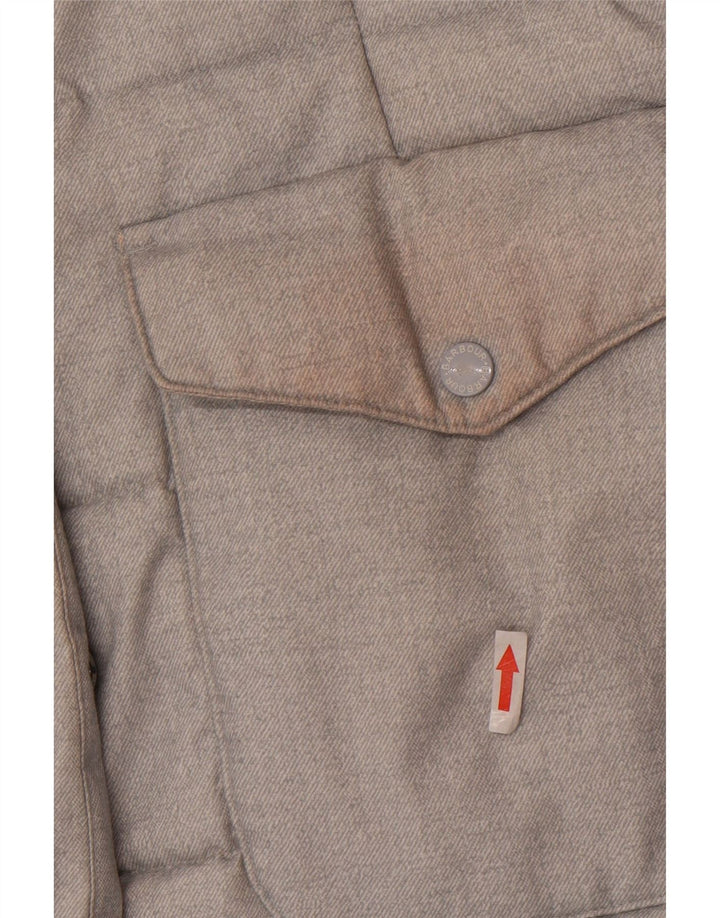 Cappotto imbottito con cappuccio da donna Barbour UK 16 grande poliestere grigio