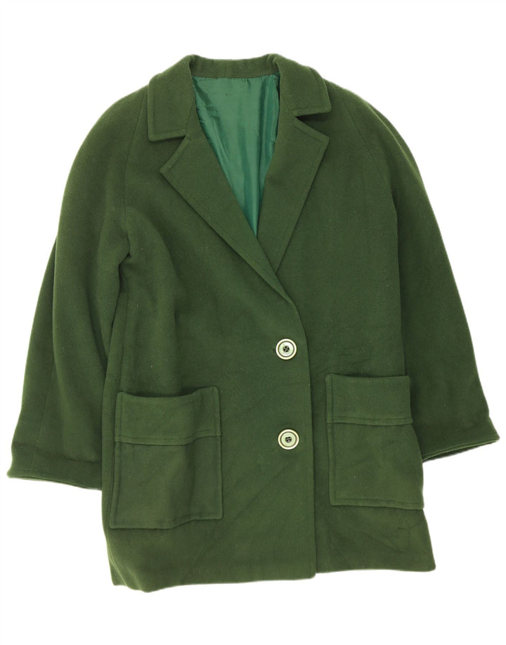 Cappotto vintage da donna UK 14 verde medio