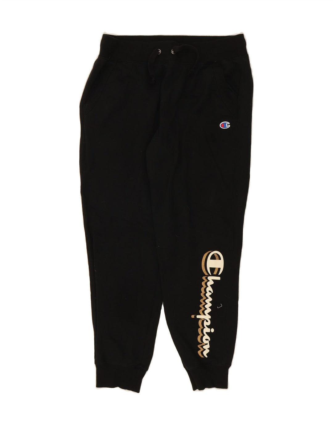CHAMPION Womens Graphic Tracksuit Trousers Joggers UK 14 Medium  Black Vintage Champion and Second-Hand Champion from Messina Hembry 