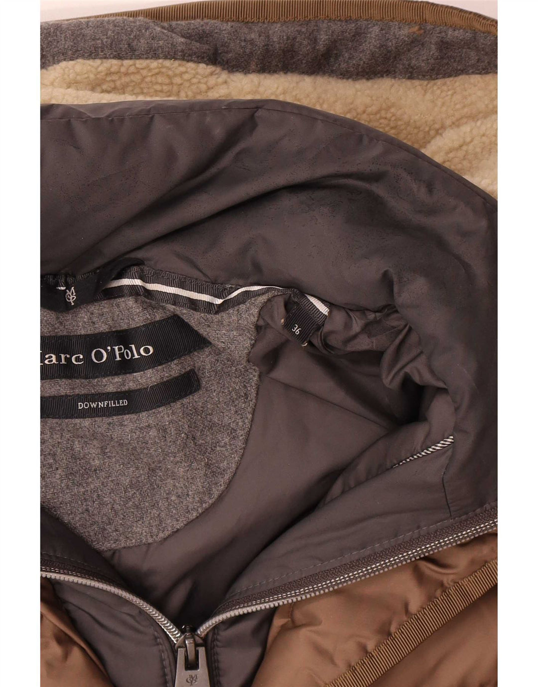 Giacca imbottita con cappuccio da donna Marc O'Polo EU 36 Small Brown Colourblock