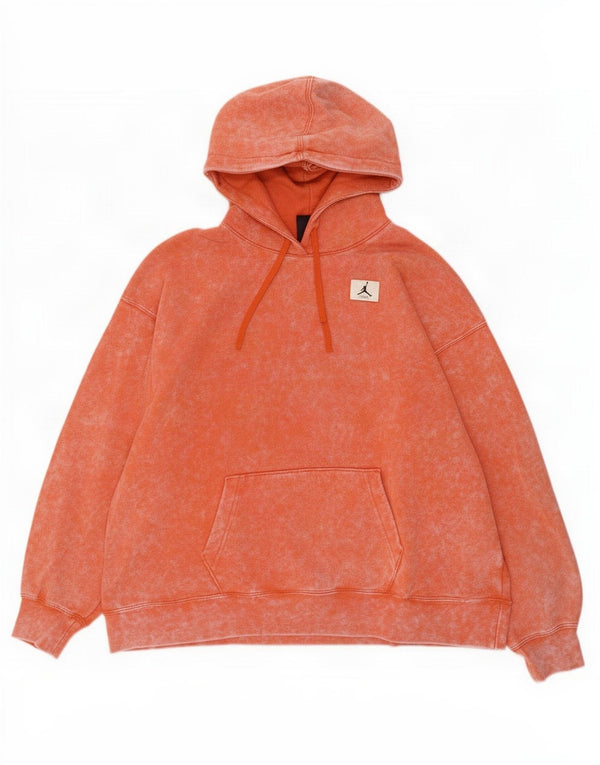 Felpa con cappuccio oversize Jordan da uomo, piccola, in cotone tie-dye arancione