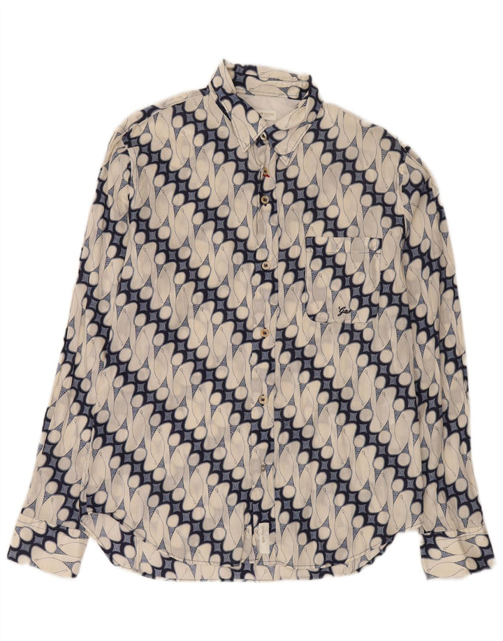 Camicia da uomo con motivo astratto Gas taglia 41 16 grande cotone blu