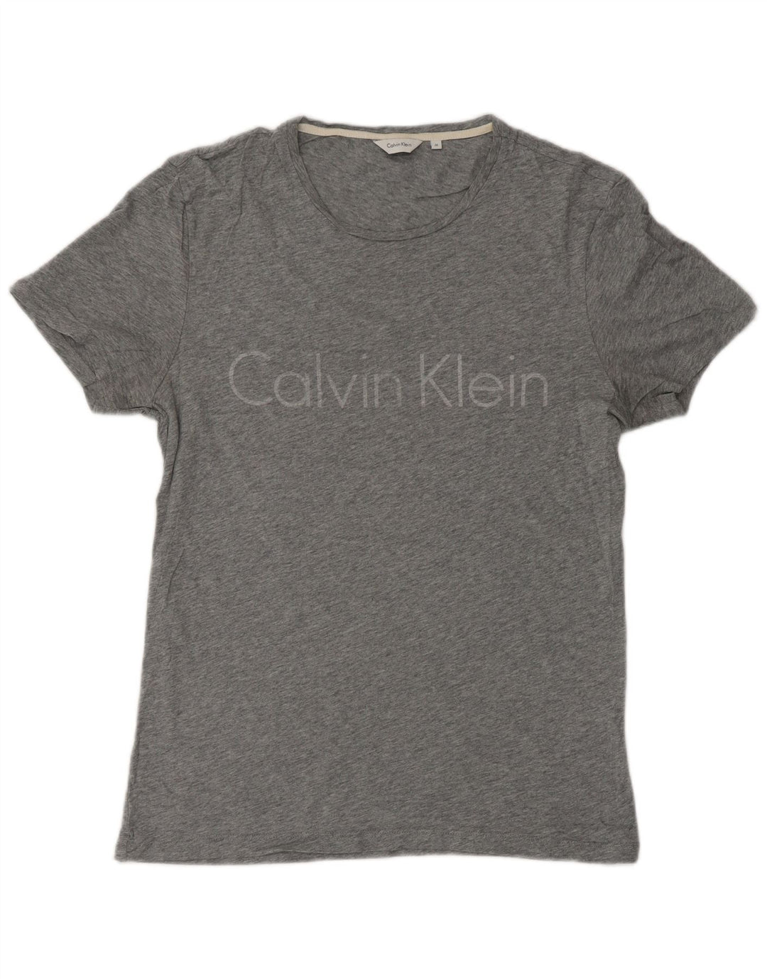 CALVIN KLEIN T-shirt grafica da uomo Top in cotone mélange grigio medio