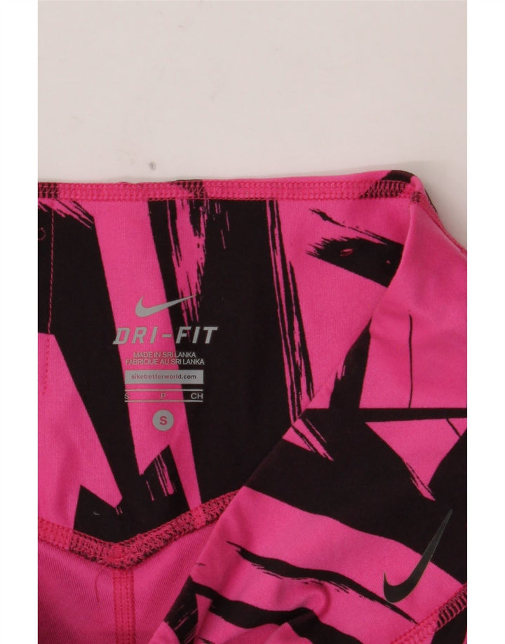 Leggings Dri Fit da donna NIKE UK 10 piccolo poliestere geometrico rosa