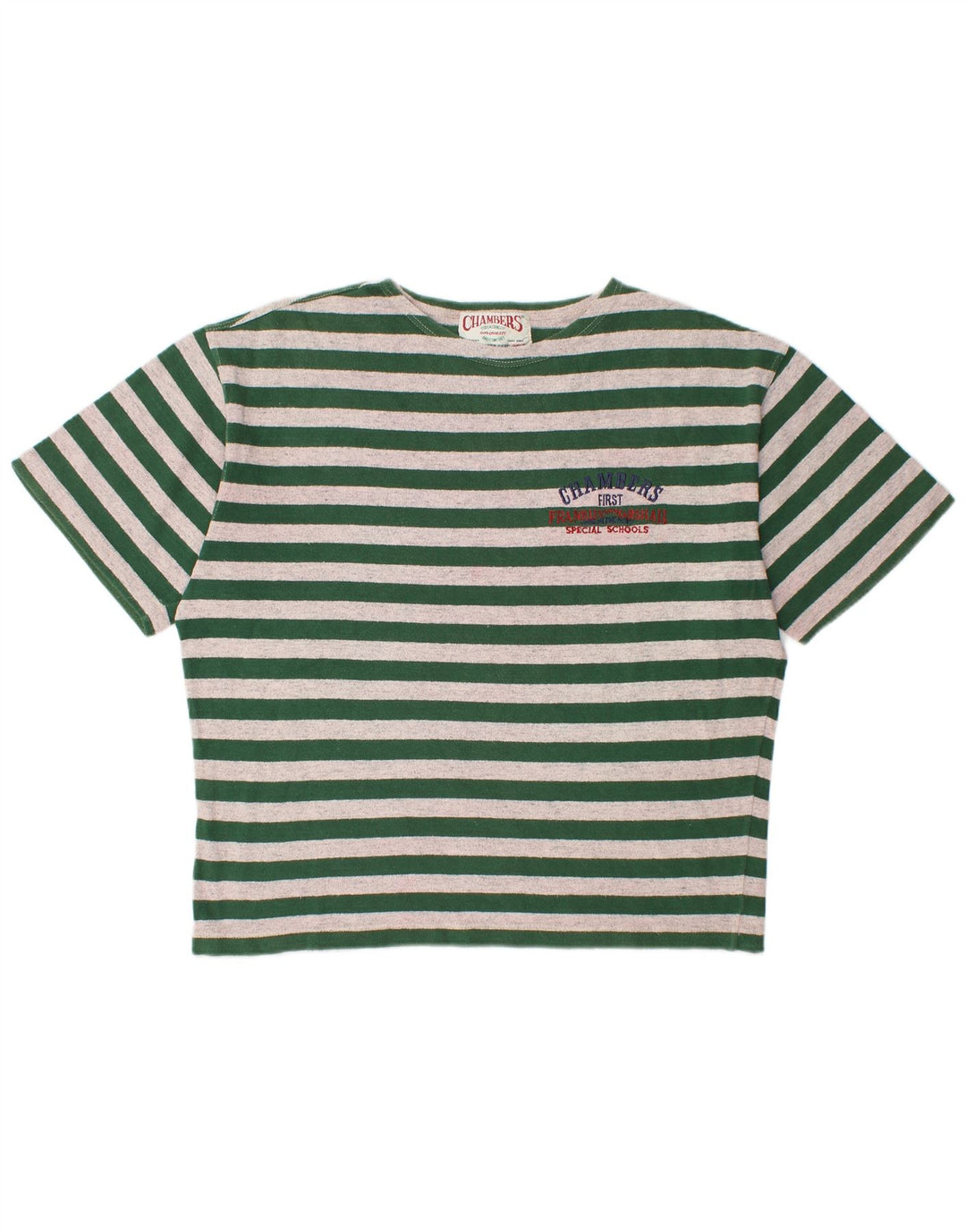 CHAMBERS T-shirt grafica da uomo Top in cotone a righe verde medio