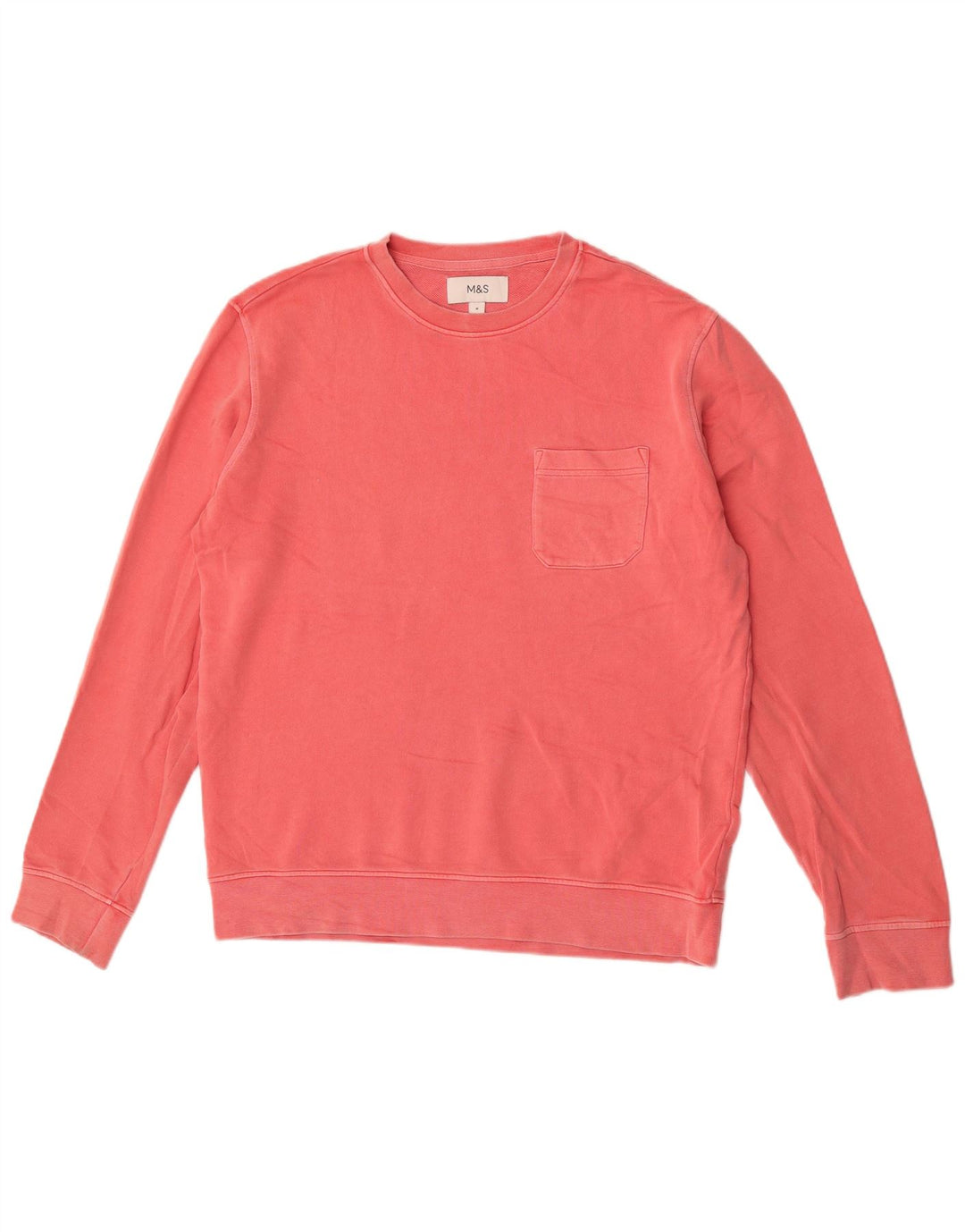 Felpa da uomo Marks & Spencer in cotone rosa medio