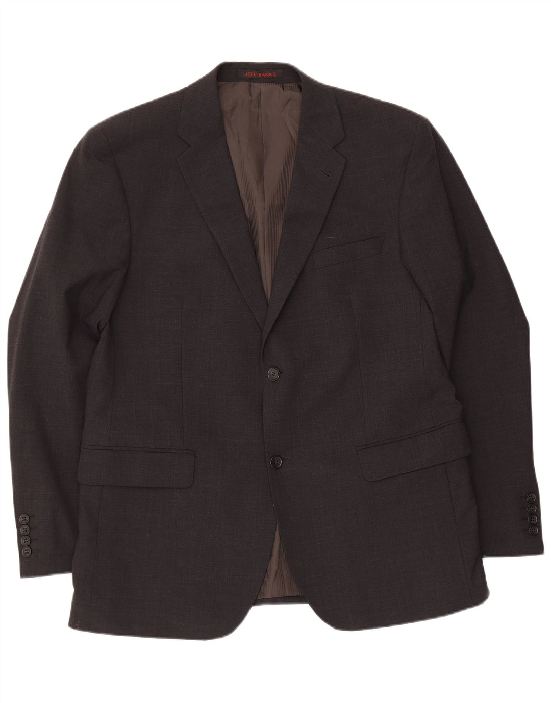 Giacca blazer da uomo a 2 bottoni Jeff Banks UK 42 XL lana grigia