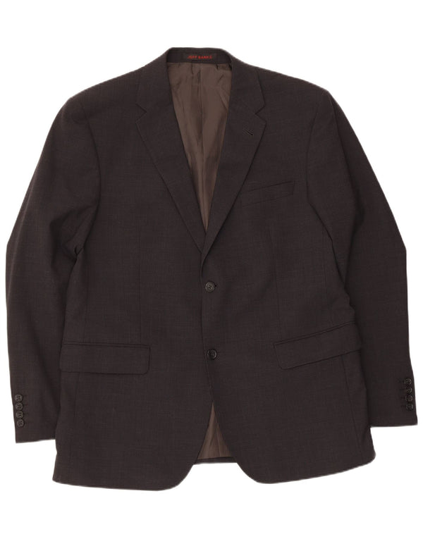 Giacca blazer da uomo a 2 bottoni Jeff Banks UK 42 XL lana grigia