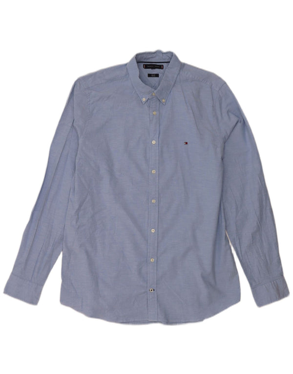Camicia slim fit da uomo Tommy Hilfiger XL in cotone blu