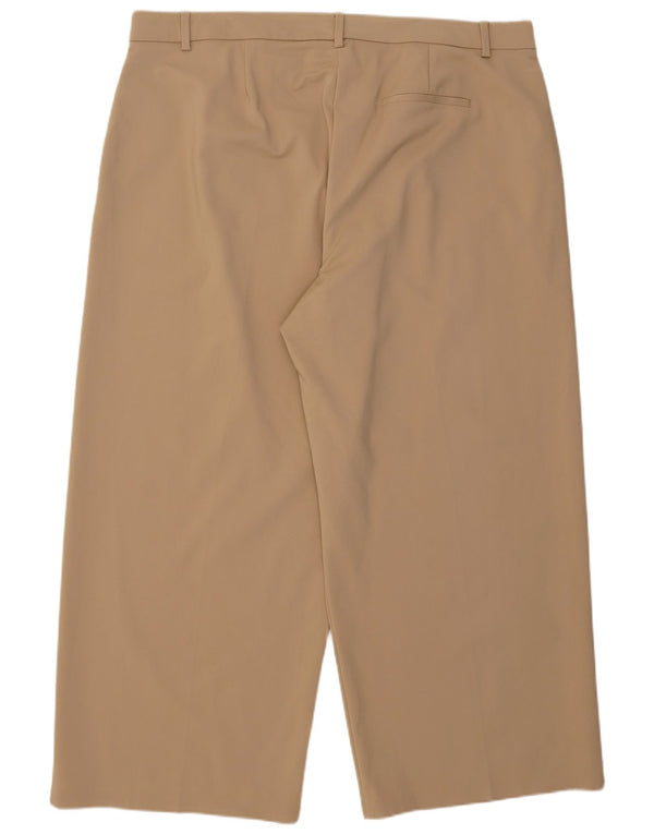 Pantaloni chino a vita alta da donna Marks & Spencer UK 24 4XL W44 L28 Beige