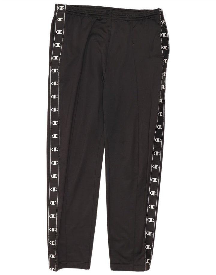 Pantaloni da tuta con grafica Champion da uomo, grandi, in poliestere nero