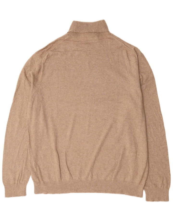 Maglione maglione a collo alto da uomo Marks & Spencer XL in viscosa beige