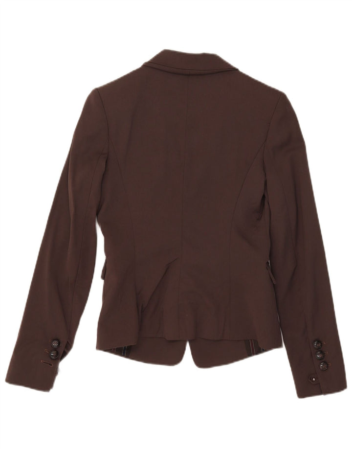Giacca blazer da donna a 1 bottone Pinko UK 8 piccola in lana marrone