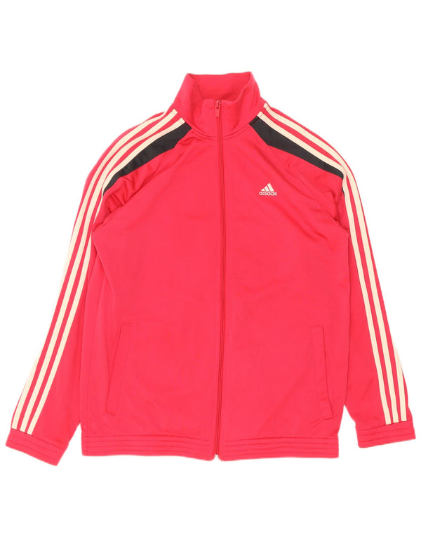 Giacca superiore della tuta da ragazza Adidas 15-16 anni Poliestere color block rosa