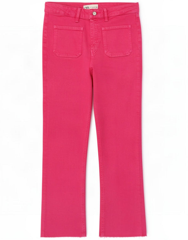 Zara Womens Straight Jeans EU 38 Small W28 L26 Pink Cotton